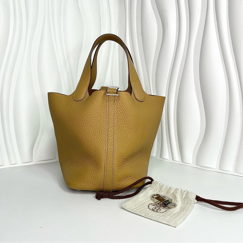 Hermes HERMES Picotin Lock PM Sun Handbag Bag Taurillon Clemence Women's